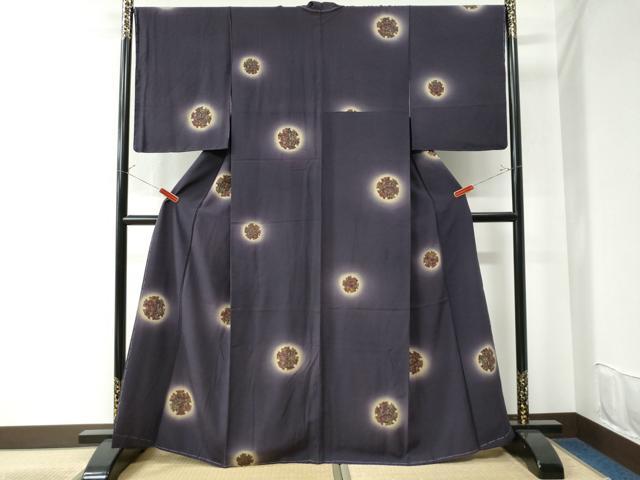 平和屋着物●上質な小紋　雪輪文　蛍暈し　金彩　正絹　逸品　CAAQ9411th 平和屋着物○上質な小紋 雪輪文 蛍暈し 金彩 正絹 逸品 CAAQ9411th