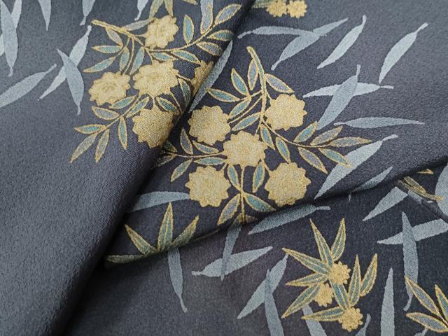 平和屋着物●上質な小紋　草花文　暈し染め　金彩　正絹　逸品　未使用　CAAU2656yc