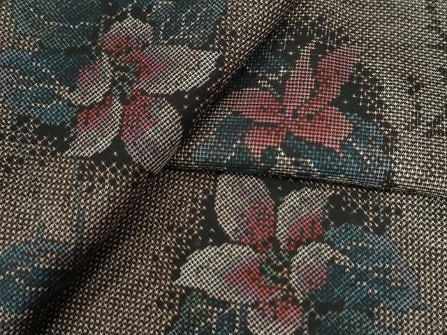 平和屋着物●本場大島紬　9マルキ　枝花文　正絹　逸品　未使用　CAAU2667yc