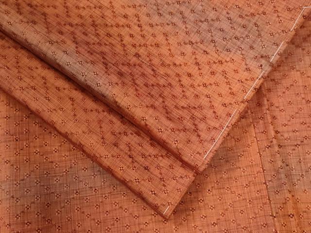 平和屋着物●上質な紬　花織　霞文  　正絹　逸品　未使用　CAAU2672yc