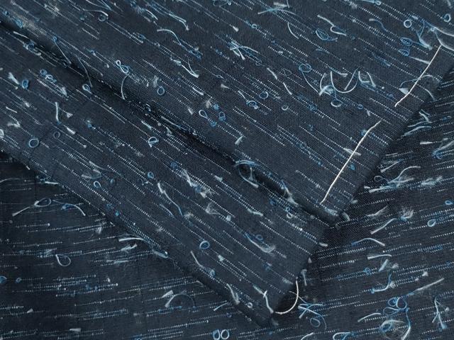平和屋着物●髭紬　霞文　留紺色　正絹　逸品　未使用　CAAU2678yc