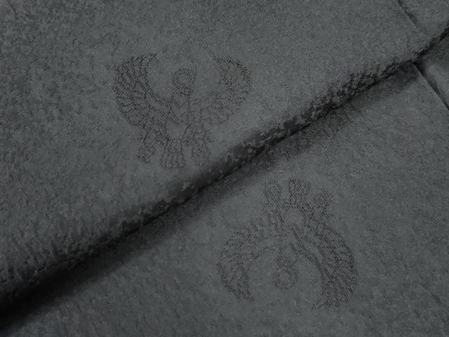 平和屋着物○螺鈿工芸作家 佐野正喜 色無地 飛鳥地紋 墨色 正絹 逸品