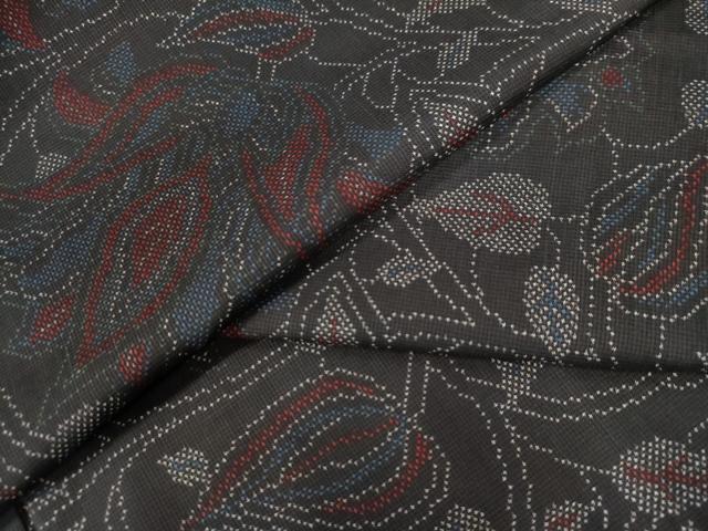 平和屋着物●本場大島紬　7マルキ　更紗花文　正絹　逸品　未使用　CAAU2710yc