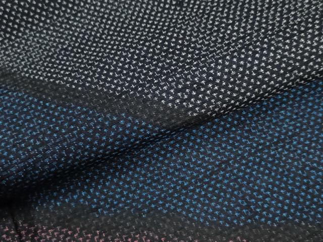 平和屋着物○色留訪問着 紬地 流水文 黒地 正絹 逸品 CAAU2711yc