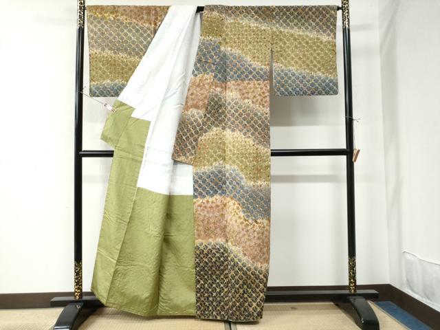 平和屋着物○菅原工房 菅原結作 漢方染紬 訪問着 道長文