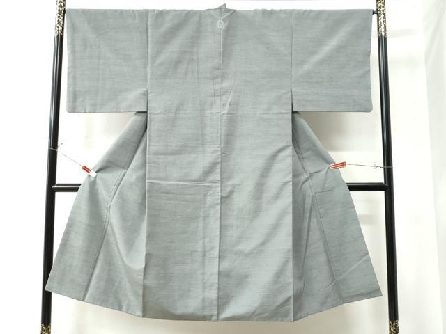 平和屋着物○男性 結城紬 色無地 灰青色 正絹 逸品 CAAU2784yc