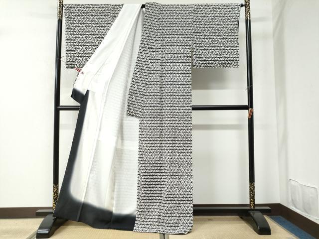 平和屋着物○上質な小紋 吉祥文 黒地 正絹 逸品 未使用 CAAU2786yc