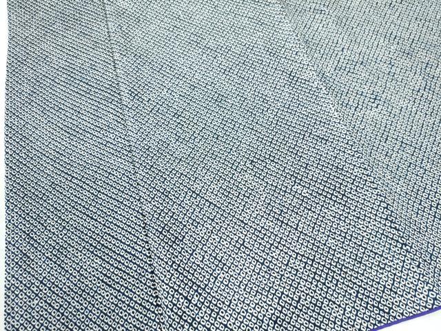平和屋着物●大変加工の良い総絞り小紋　紺地　正絹　逸品　未使用　CAAU2794yc