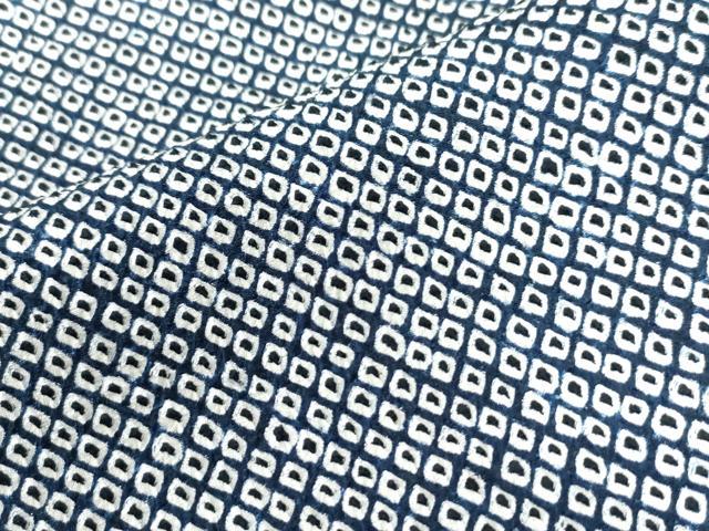 平和屋着物●大変加工の良い総絞り小紋　紺地　正絹　逸品　未使用　CAAU2794yc