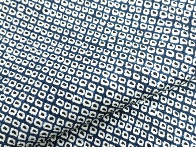 平和屋着物●大変加工の良い総絞り小紋　紺地　正絹　逸品　未使用　CAAU2794yc