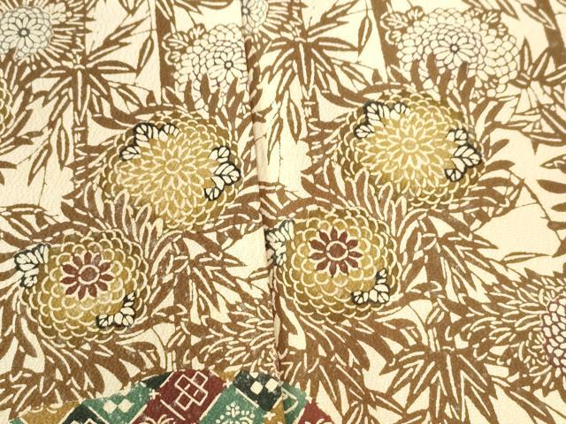 平和屋着物○訪問着 型染め 流水吉祥菊花文 正絹 逸品 CAAU2799yc