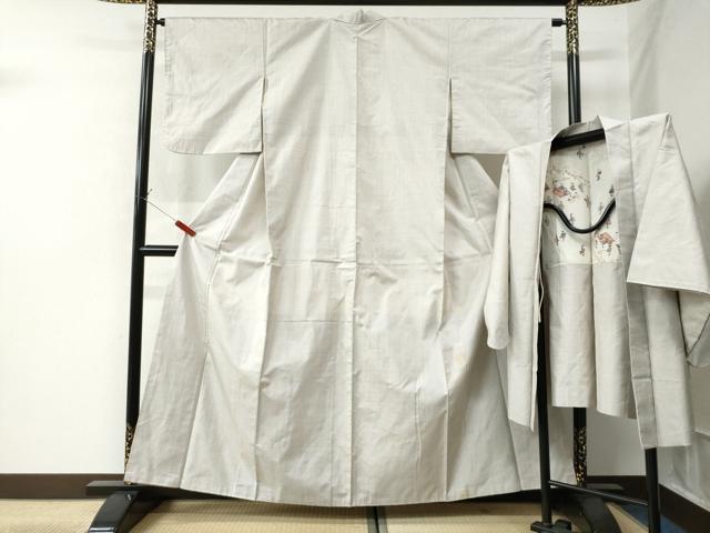 平和屋着物●本場大島紬　アンサンブル　白大島　7マルキ　正絹　逸品　CAAU2804yc