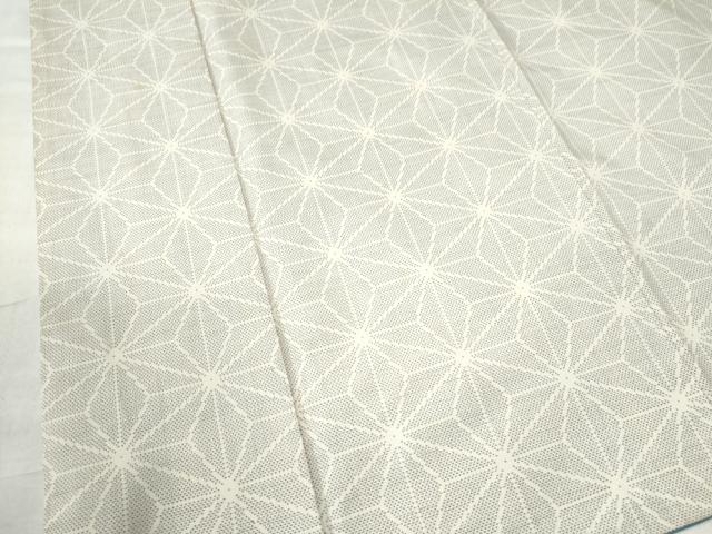 平和屋着物○本場大島紬 白大島 9マルキ 麻の葉文様 正絹 逸品