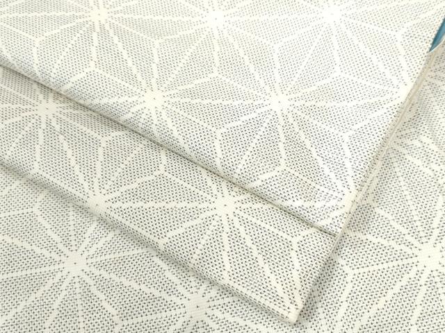 平和屋着物●本場大島紬　白大島　9マルキ　麻の葉文様　正絹　逸品　CAAU2805yc