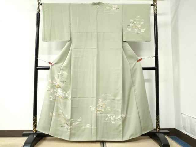 平和屋着物○創業460年・千總 訪問着 駒刺繍 霞松梅花