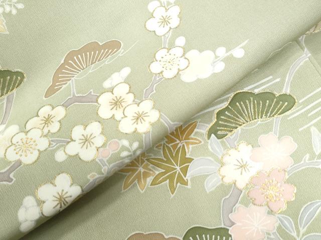 平和屋着物○創業460年・千總 訪問着 駒刺繍 霞松梅花