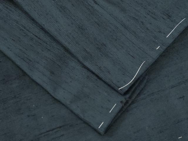 平和屋着物●男性　紬　色無地　留紺色　キングサイズ　正絹　逸品　未使用　CAAU2821yc