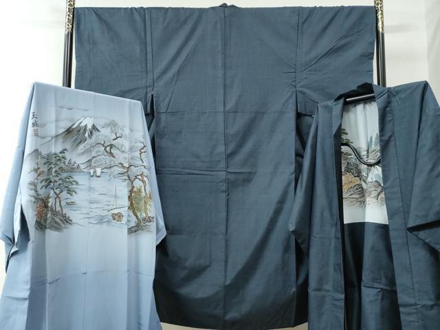 平和屋着物●男性　本場大島紬　アンサンブル・長襦袢セット　100亀甲　総詰め　正絹　逸品　CAAU2839yc