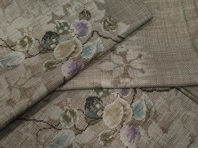 平和屋着物●本場大島紬　9マルキ　枝葉文　正絹　逸品　CAAU2843yc