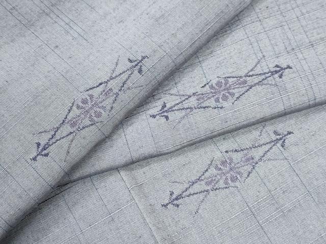 平和屋着物●男性　紬　溢れ松葉菱文　正絹　逸品　CAAU2854yc