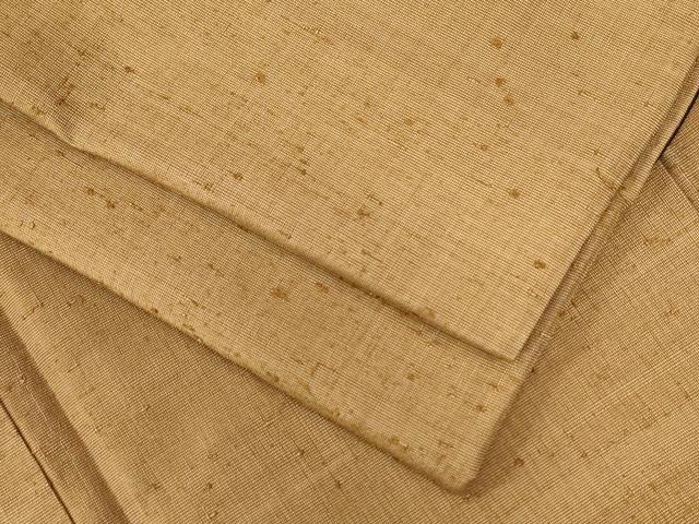 平和屋着物●男性　髭紬　色無地　香染色　正絹　逸品　CAAU2859yc