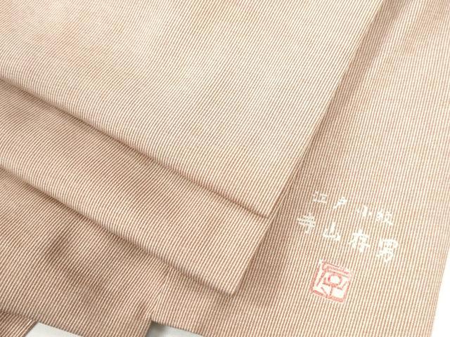 平和屋着物●江戸小紋　寺山存男　万筋　梅染色×絹鼠色　正絹　逸品　CAAU2865yc