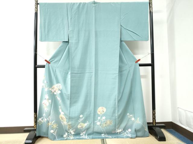 平和屋着物●訪問着　友禅　貝合わせ青海波草花文　金彩　正絹　逸品　CAAU2874yc