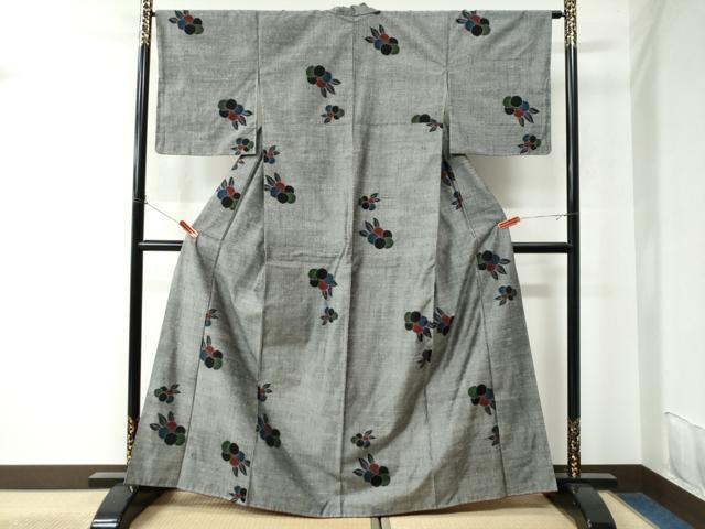 平和屋着物●上質な紬　草花文  　正絹　逸品　未使用　CAAU2899yc 平和屋着物○上質な紬 草花文 正絹 逸品 未使用 CAAU2899yc