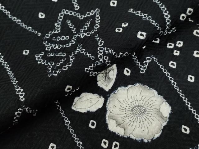 平和屋着物○上質な小紋 紬地 手描き 間道 正絹 逸品 AAAZ8876ph