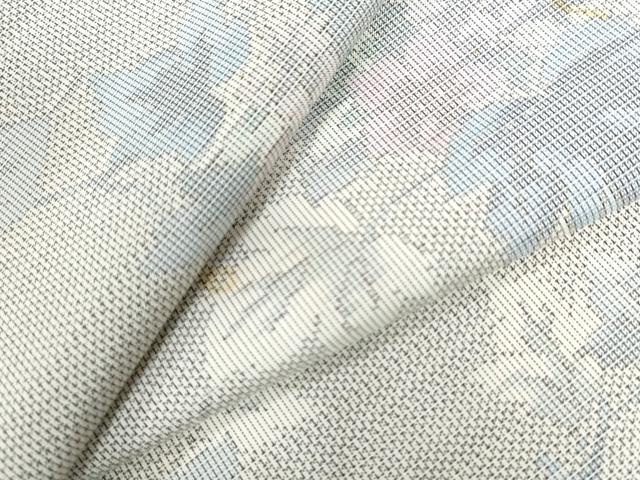 平和屋着物●本場大島紬　白大島　枝花文　正絹　逸品　CAAU2907yc