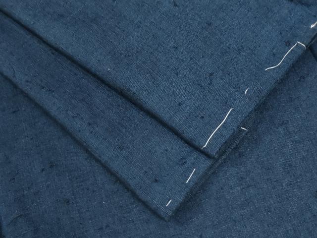 平和屋着物●男性　紬　色無地　留紺色　正絹　逸品　未使用　CAAU2908yc