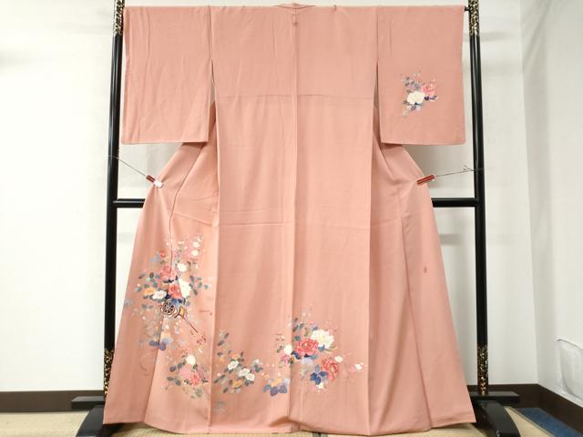 り*う様 本加賀友禅 岡本 幸治 裄68.5 紋なし 美しい花 着物