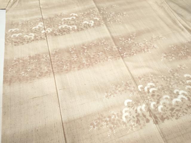 平和屋着物●訪問着　紬地　女郎花　正絹　逸品　CAAU2943yc 平和屋着物○訪問着 紬地 女郎花 正絹 逸品 CAAU2943yc