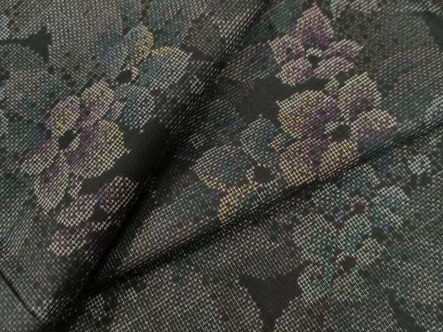 平和屋着物●本場大島紬　9マルキ　草花文　正絹　逸品　CAAU2944yc