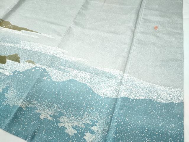 平和屋着物○訪問着 本場染大島紬 作家物 水辺文 正絹 逸品 CAAU2967yc