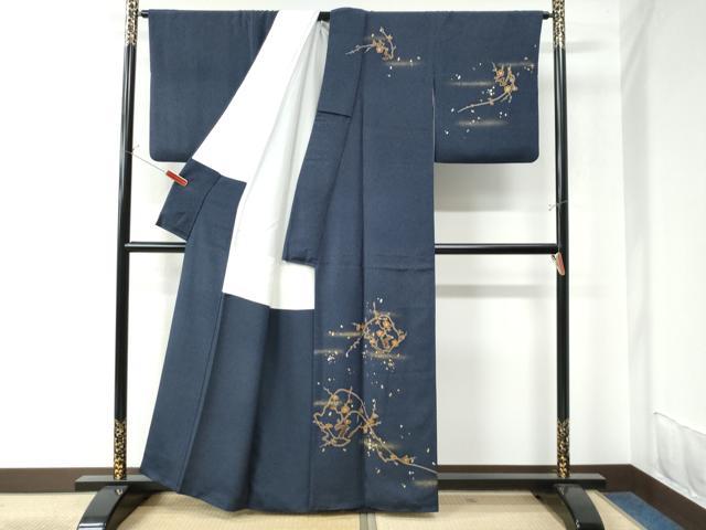 平和屋着物○訪問着 駒刺繍 箔散らし 枝梅文 金彩 正絹 逸品