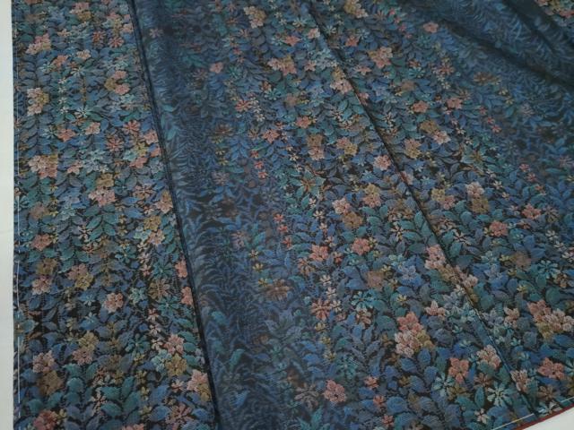 平和屋着物○本場大島紬 9マルキ 草花尽くし 正絹 逸品 未使用