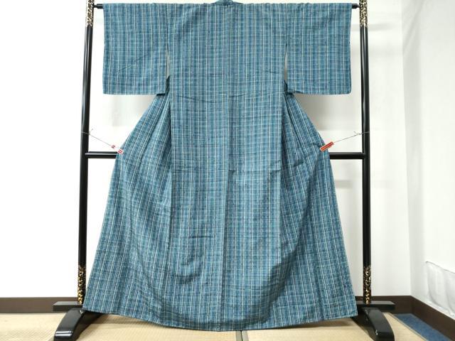 平和屋着物○上質な小紋 格子 正絹 逸品 未使用 AAAZ0126zg