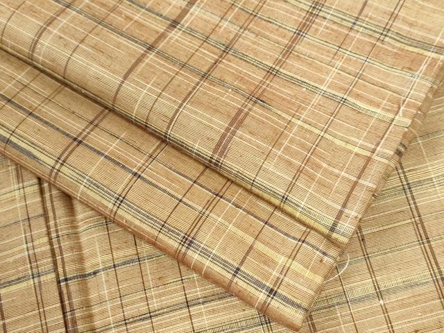 平和屋着物●上質な紬  格子柄　正絹　逸品　未使用　CAAU2991yc