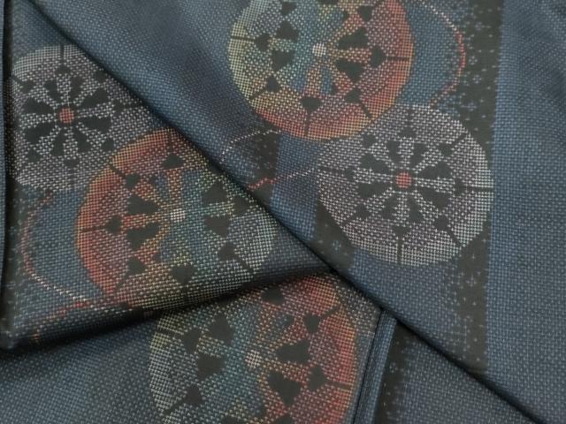 平和屋着物●本場大島紬　9マルキ　源氏車　正絹　逸品　CAAU3001yc