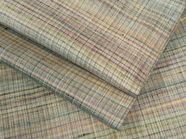 平和屋着物●上質な紬　格子柄　正絹　逸品　CAAU3038yc