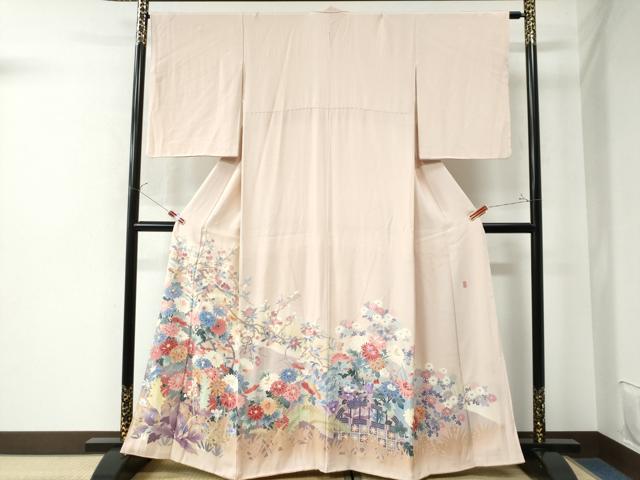 平和屋着物●豪華色留袖　友禅　作家物　籬草花文　暈し染め　正絹　逸品　CAAU3044yc