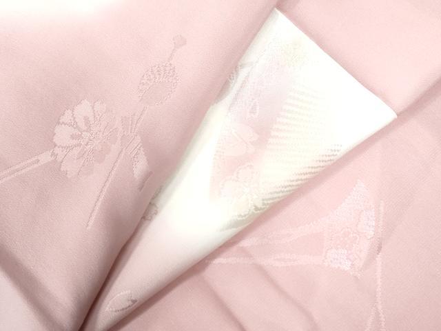 平和屋着物●長襦袢　袷　櫛　簪　蝶　舞桜　暈し染め　正絹　逸品　CAAU3049yc