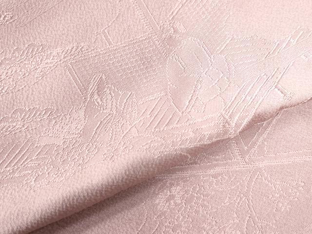 平和屋着物○上質な色無地・道行コートセット 雲取り人物風景地紋