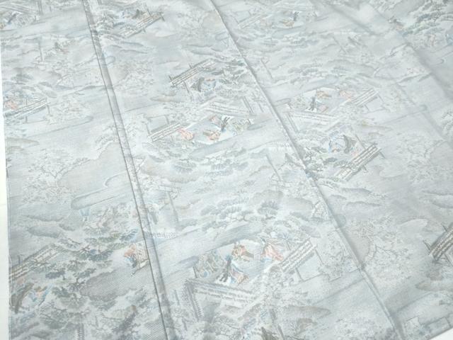 平和屋着物○都喜ヱ門 本場大島紬 白大島 9マルキ 霞人物