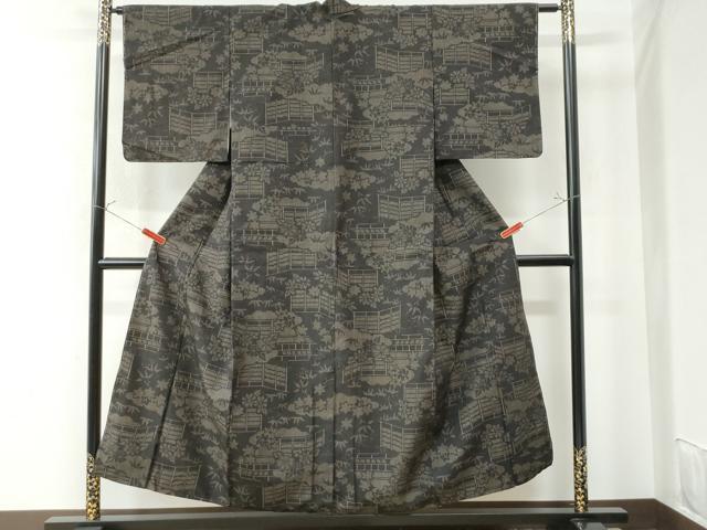 平和屋着物○金田政山 上質な小紋 吉祥文 金糸 正絹 逸品 CAAS0332th