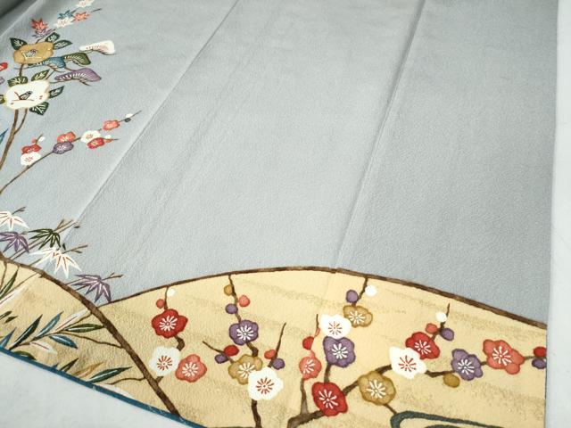 平和屋着物○訪問着 型染め 流水松竹梅枝椿文 金彩 正絹 逸品