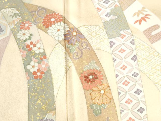 平和屋着物○訪問着 駒刺繍 鬘帯宝尽くし吉祥花唐草文 金彩
