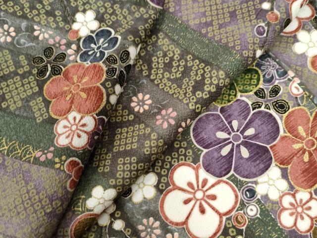 平和屋着物●上質な小紋　枝梅間道　金彩　正絹　逸品　CAAU3079yc