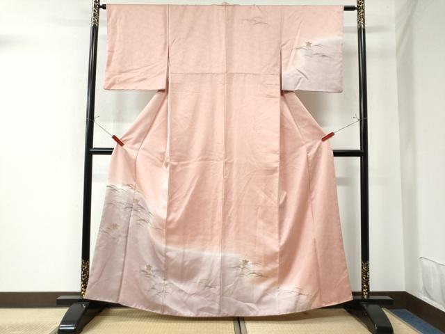 平和屋着物●洗える最高級着物　＜英＞はなぶさ謹製　訪問着　雪芝橘文　暈し染め　金銀彩　CAAU3080yc